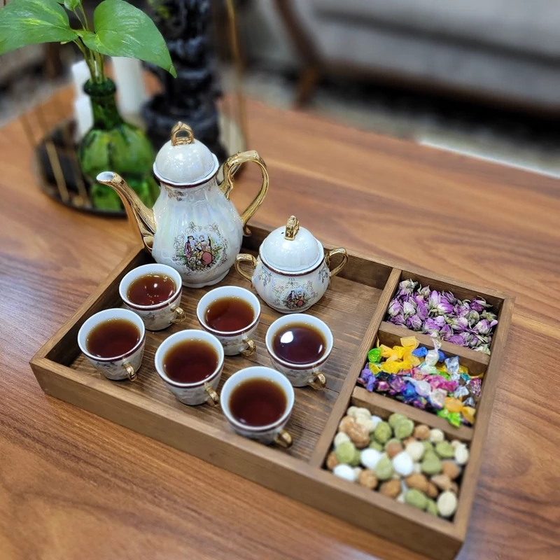 سینی چوبی طرح وامر مدل چهارخونه