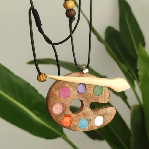 گردنبند چوبی پالت نقاشی