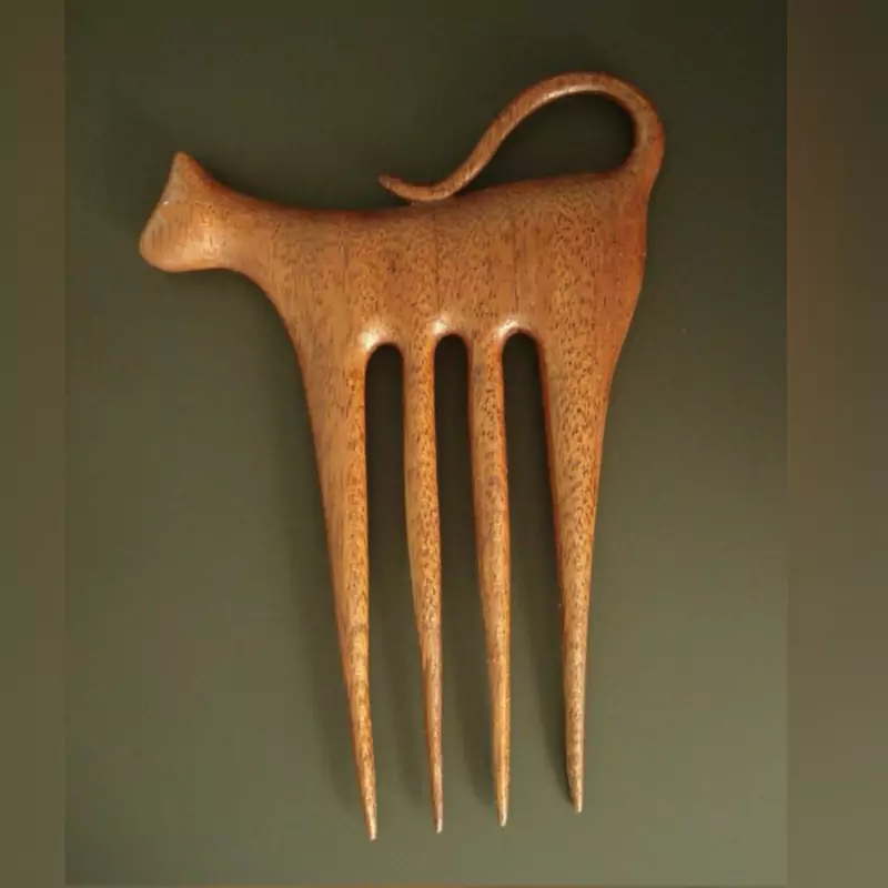 میخ مو چوبی طرح گربه با چوب چنار