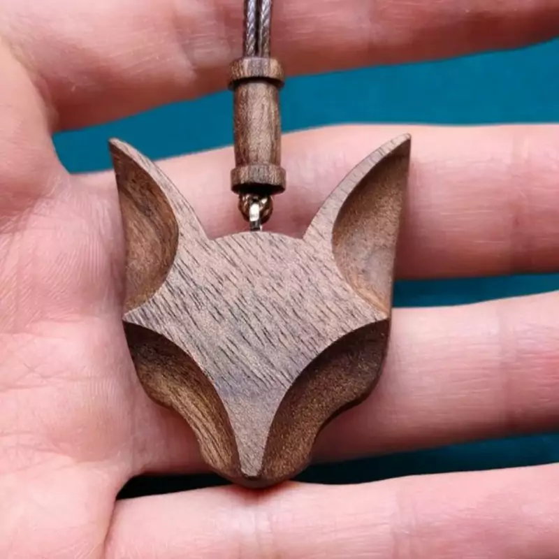 گردنبند چوبی گربه وحشی با چوب گردو