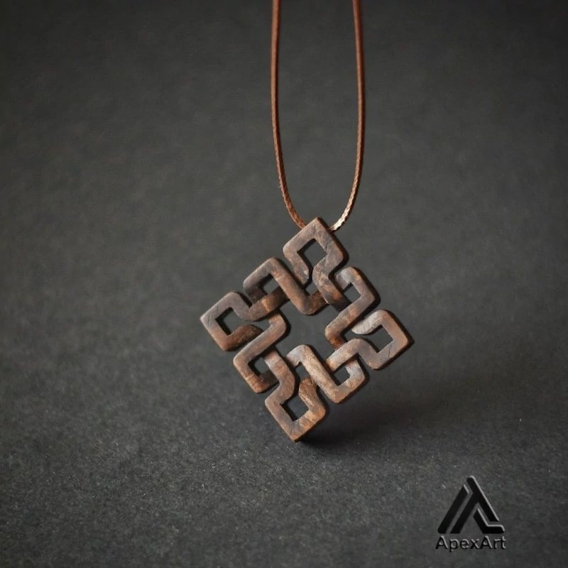 گردنبند چوبی طرح سلتیک