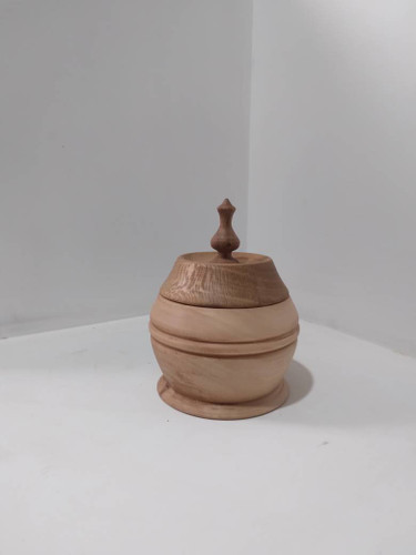 قندان چوبی _ چوب چنار خراطی شده