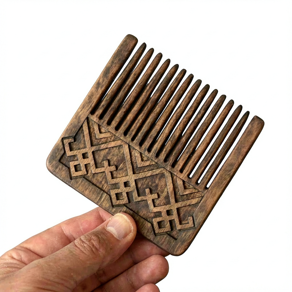 شانه چوبی طرح نقش مایه سنتی